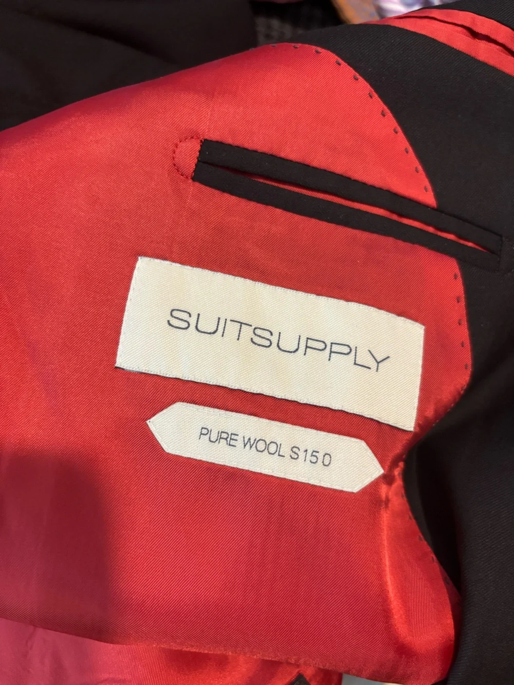 Suit Supply Vitale Barberis Canonico Wool  Black 2 Button Blazer Size 54